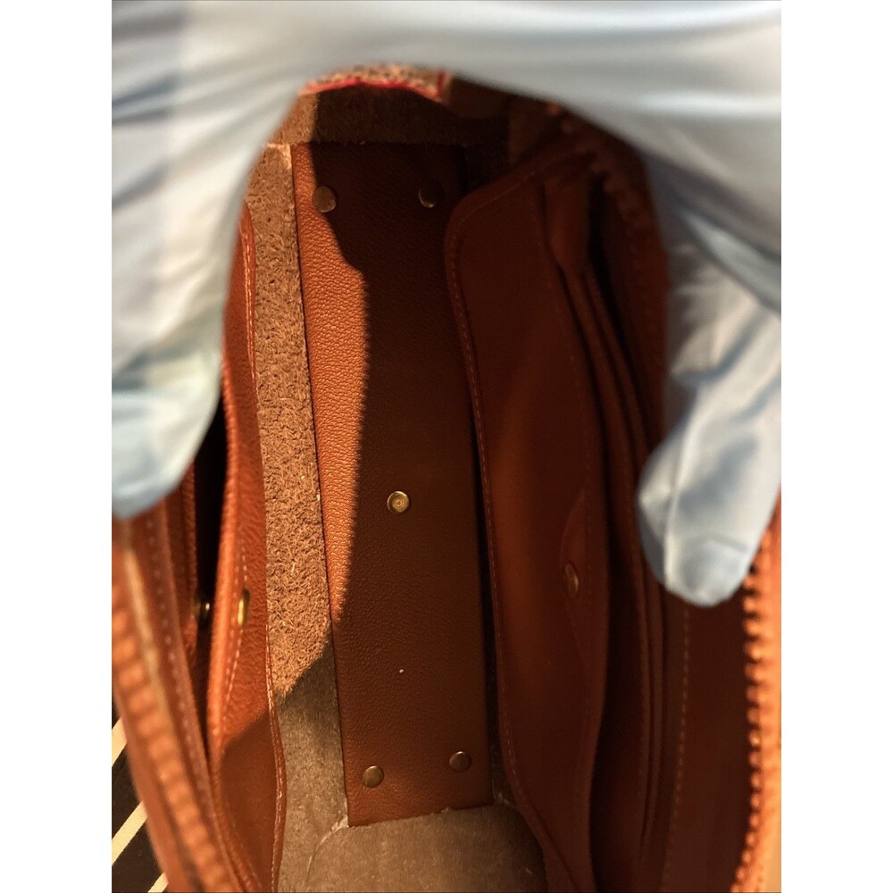 Vintage Dooney Bourke USA Pebbled Leather Crossbody Bag Purse All Weather Taupe - Picture 9 of 16